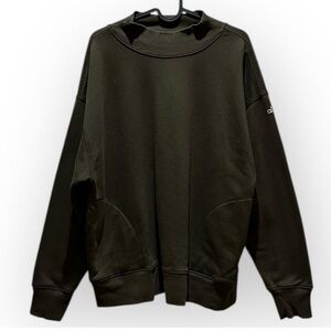 Alo Yoga Refresh Womens Green Pocketed Pullover Sweatshirt